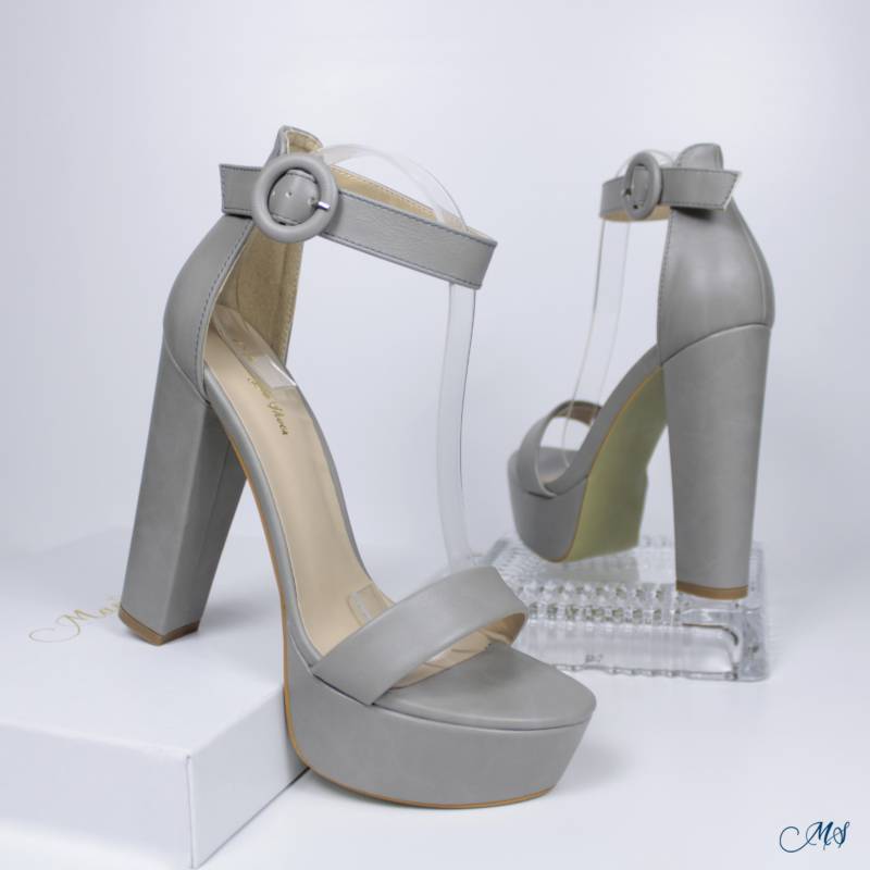 SANDALIAS MUJER MARGLO SHOES GRIS ALTAS M14 - 1