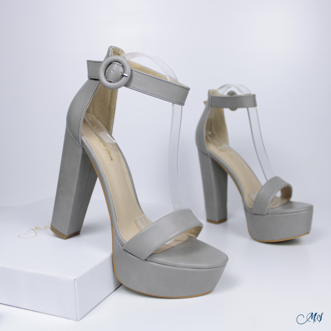 SANDALIAS MUJER MARGLO SHOES GRIS ALTAS M14 - 4