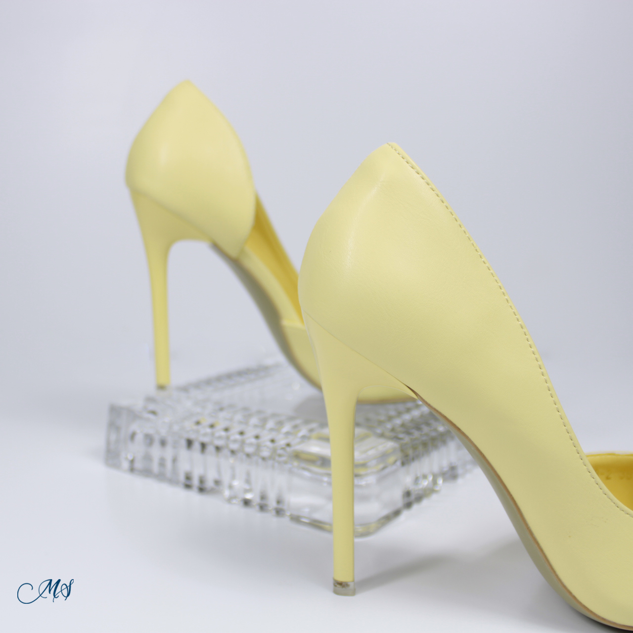 ZAPATOS DE VESTIR MUJER MARGLO SHOES CUERO VEGANO AMARILLO CLARO STILETTO LAZO AMARILLO M06 - 3