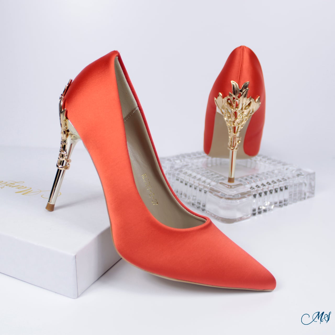ZAPATOS DE VESTIR MUJER MARGLO SHOES NARANJA STILETTO ADO M11 - 1