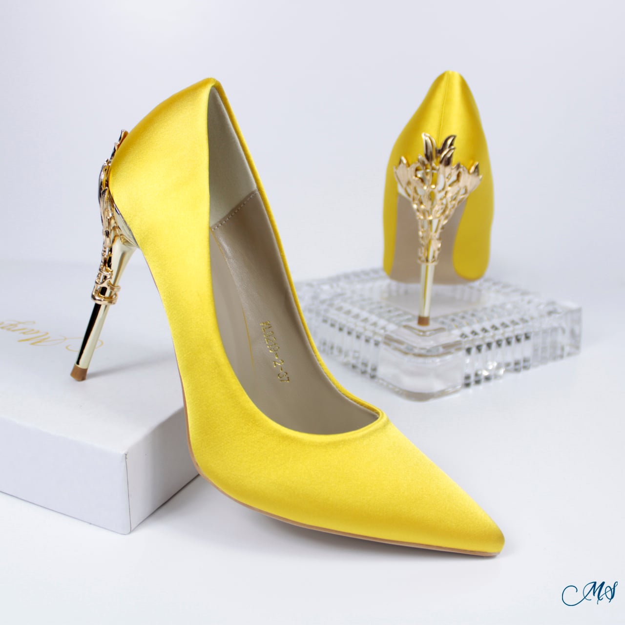 ZAPATOS DE VESTIR MUJER MARGLO SHOES AMARILLO STILETTO M11 - 1