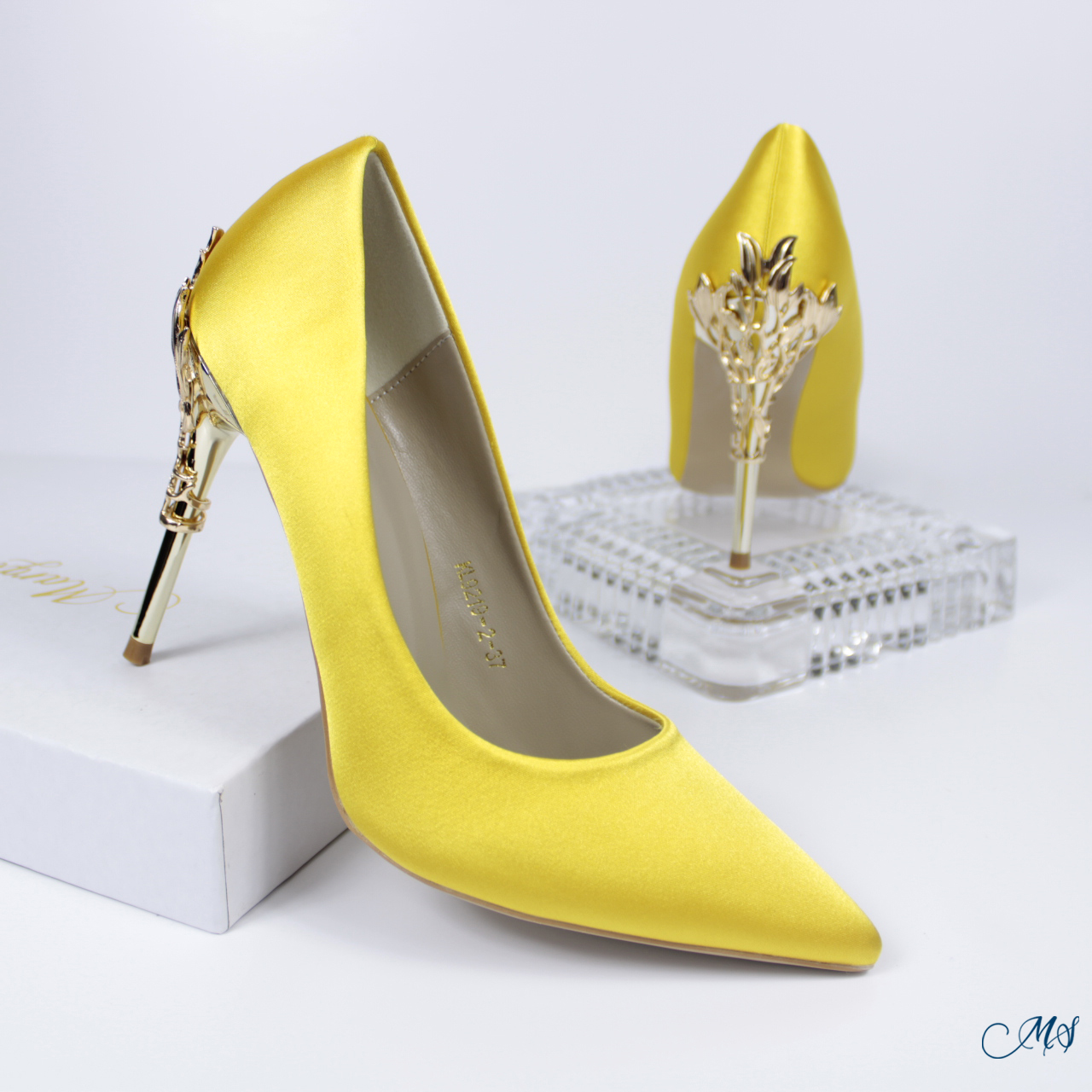 ZAPATOS DE VESTIR MUJER MARGLO SHOES AMARILLO STILETTO M11 - 1