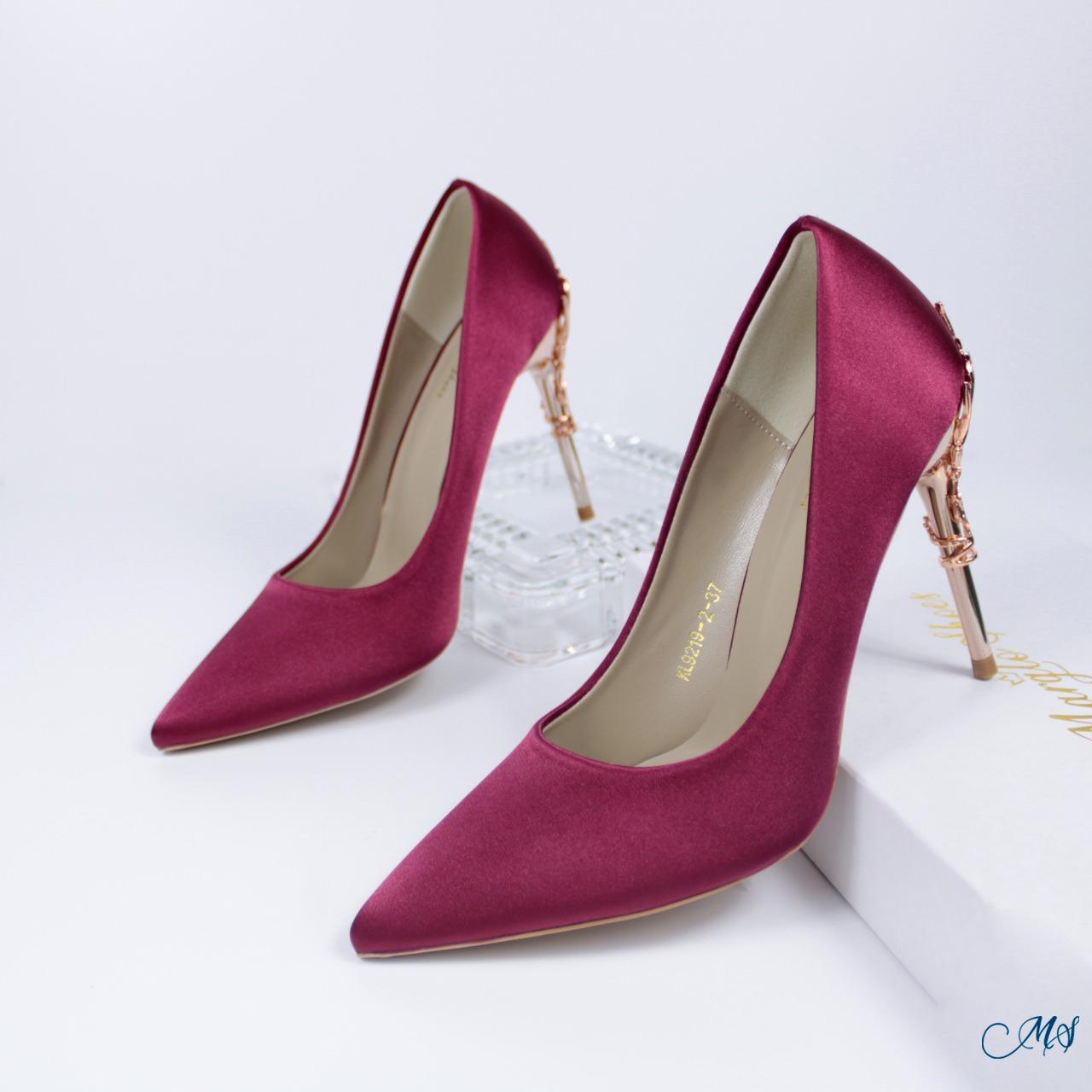 ZAPATOS DE VESTIR MUJER MARGLO SHOES ROJO VINO STILETTOS M11 - 3