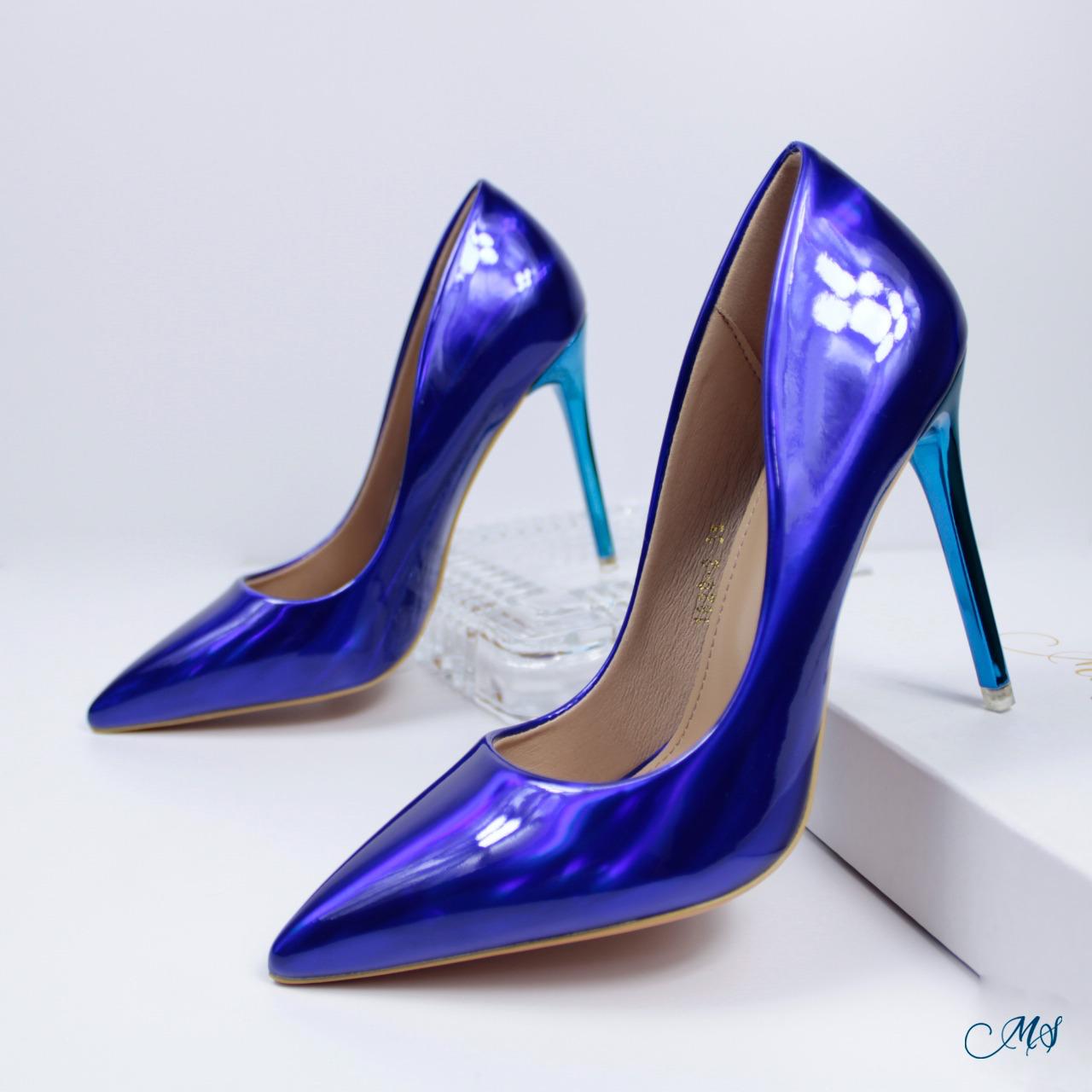 ZAPATOS DE VESTIR MUJER MARGLO SHOES AZUL STILETTOS M19 - 1