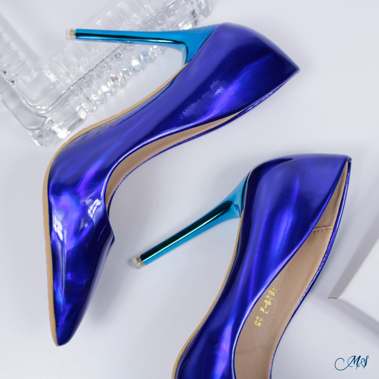 ZAPATOS DE VESTIR MUJER MARGLO SHOES AZUL STILETTOS M19 - 4