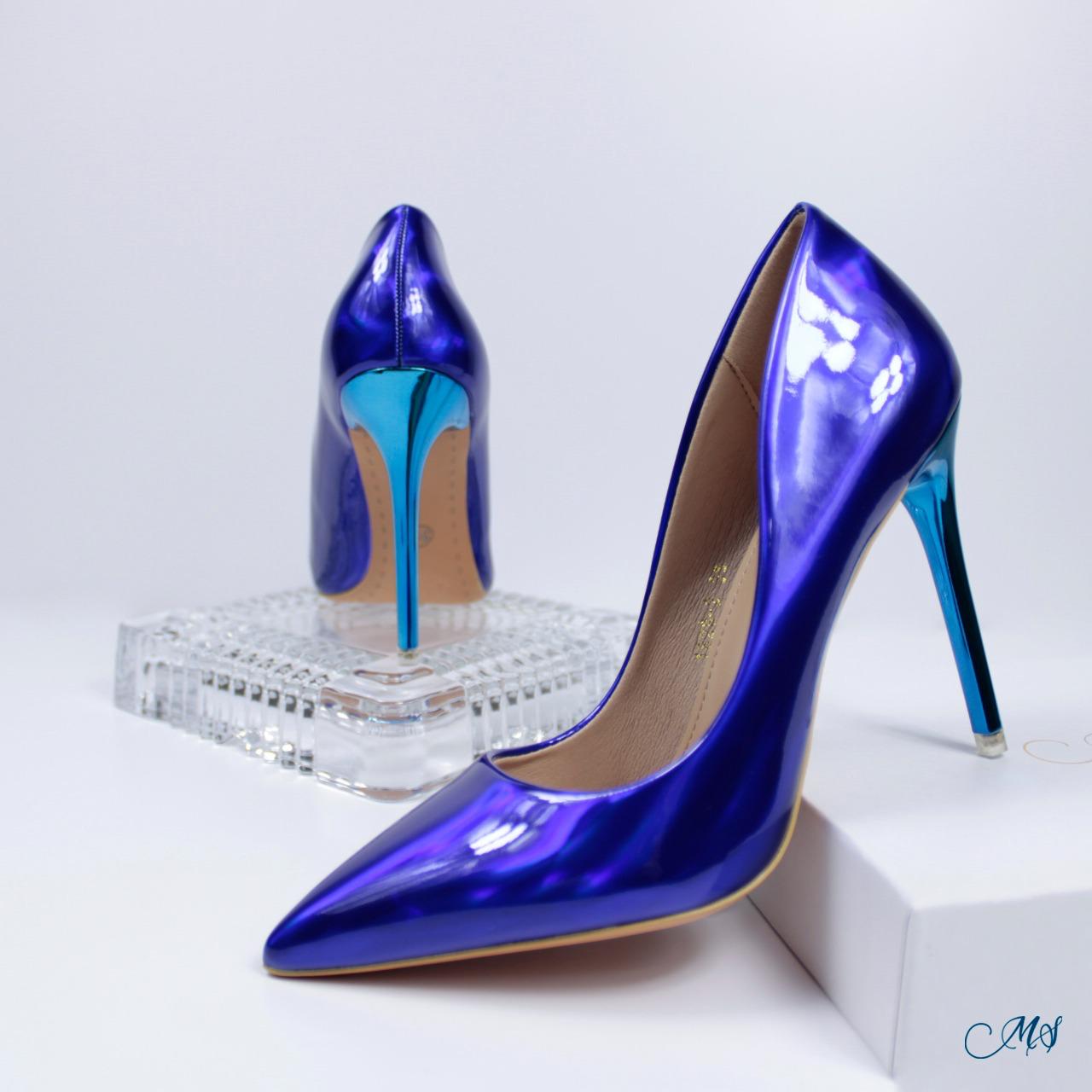 ZAPATOS DE VESTIR MUJER MARGLO SHOES AZUL STILETTOS M19 - 6
