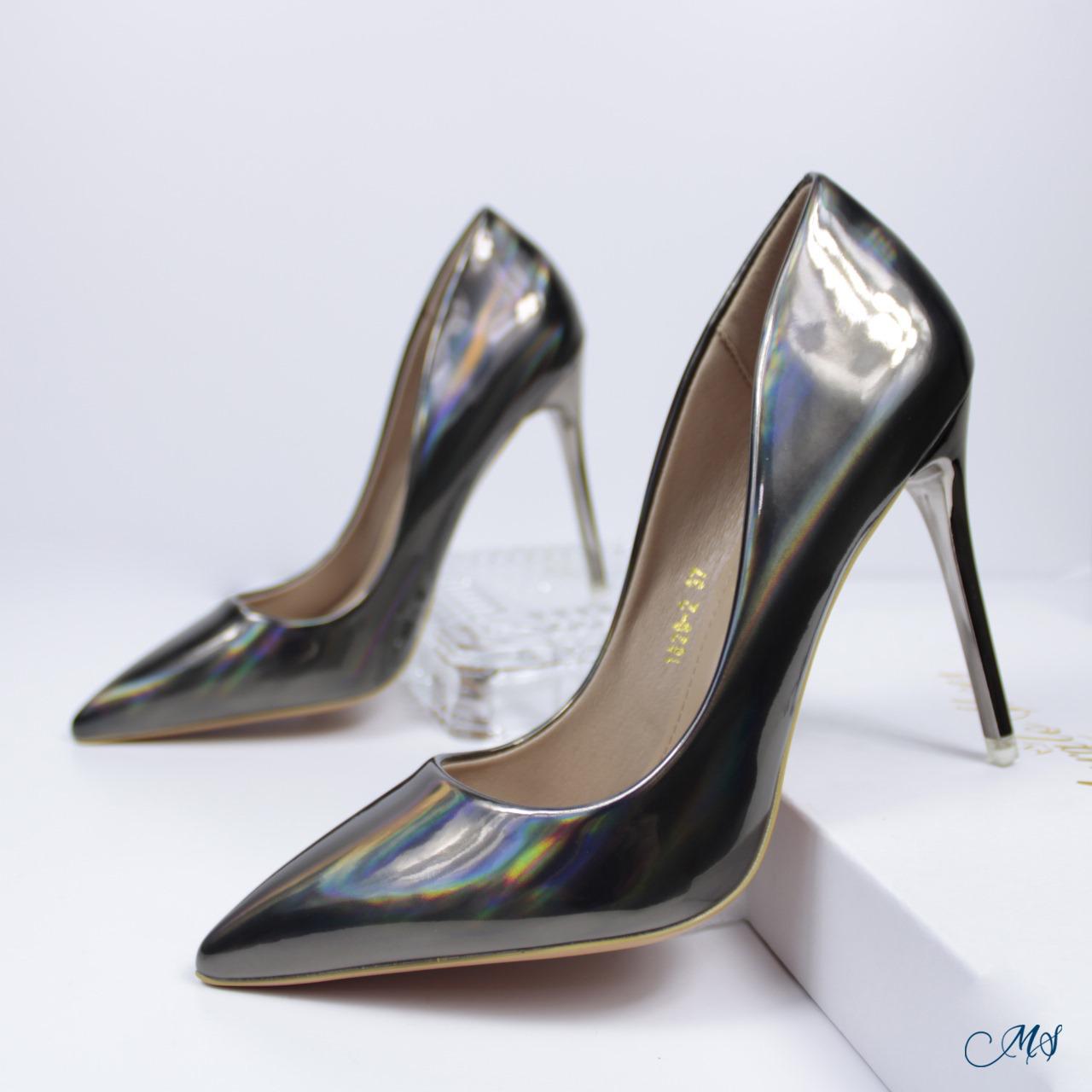 ZAPATOS DE VESTIR MUJER MARGLO SHOES GRIS STILETTOS M19 - 1