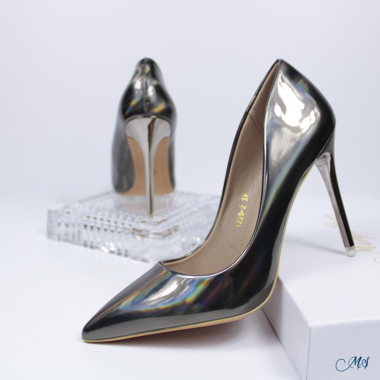 ZAPATOS DE VESTIR MUJER MARGLO SHOES GRIS STILETTOS M19 - 6