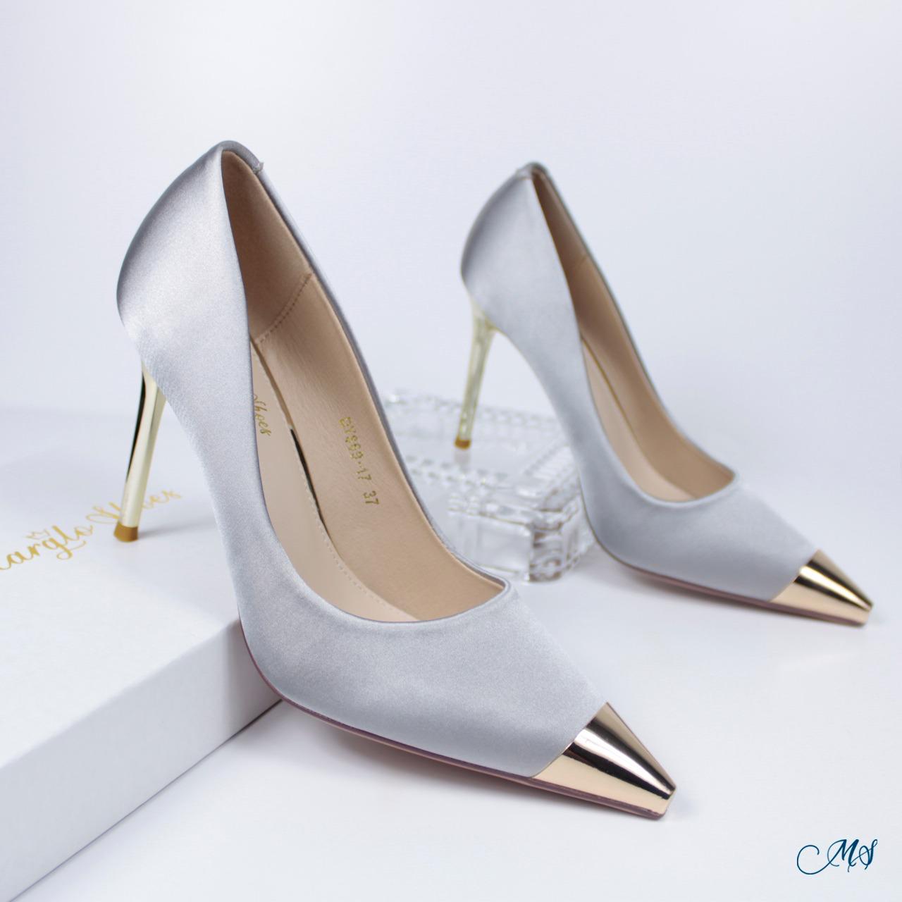 ZAPATOS DE VESTIR MUJER MARGLO SHOES GRIS STILETTOS M20 - 1