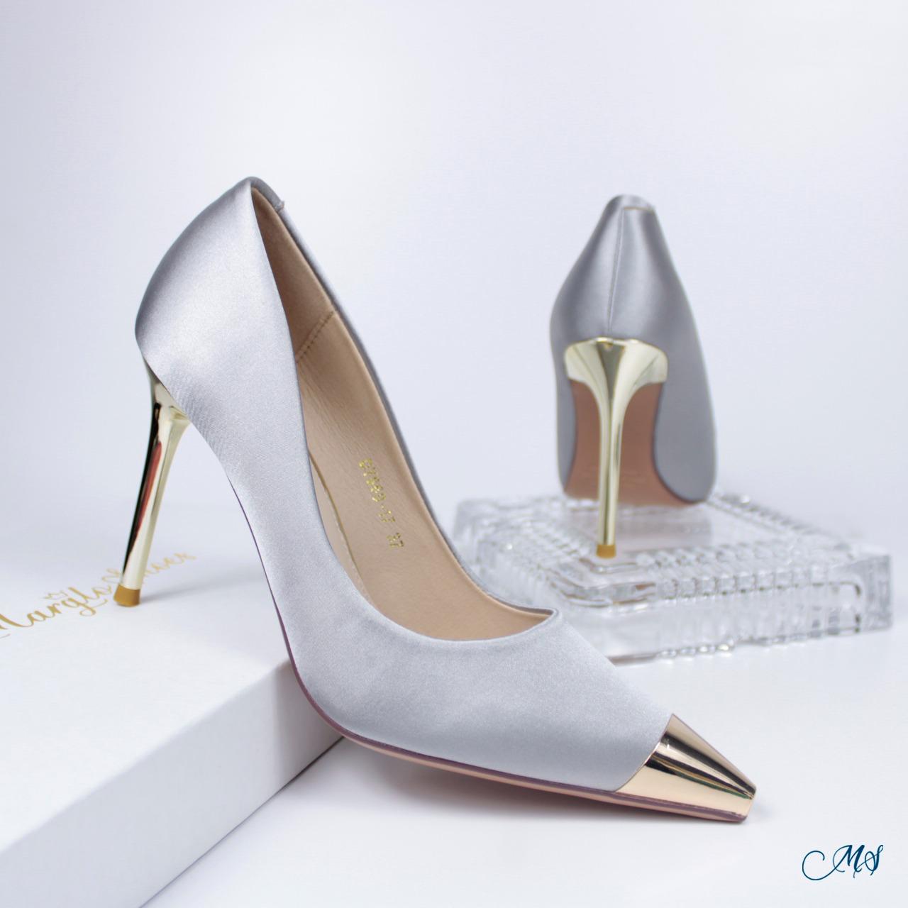 ZAPATOS DE VESTIR MUJER MARGLO SHOES GRIS STILETTOS M20 - 3