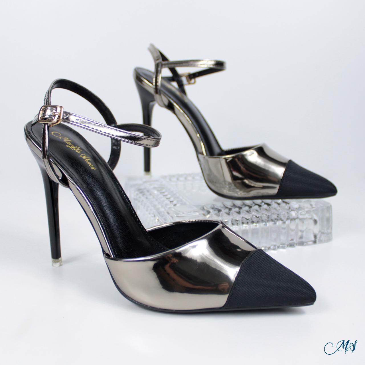 ZAPATOS DE VESTIR MUJER MARGLO SHOES PLATA STILETTOS M34 - 1