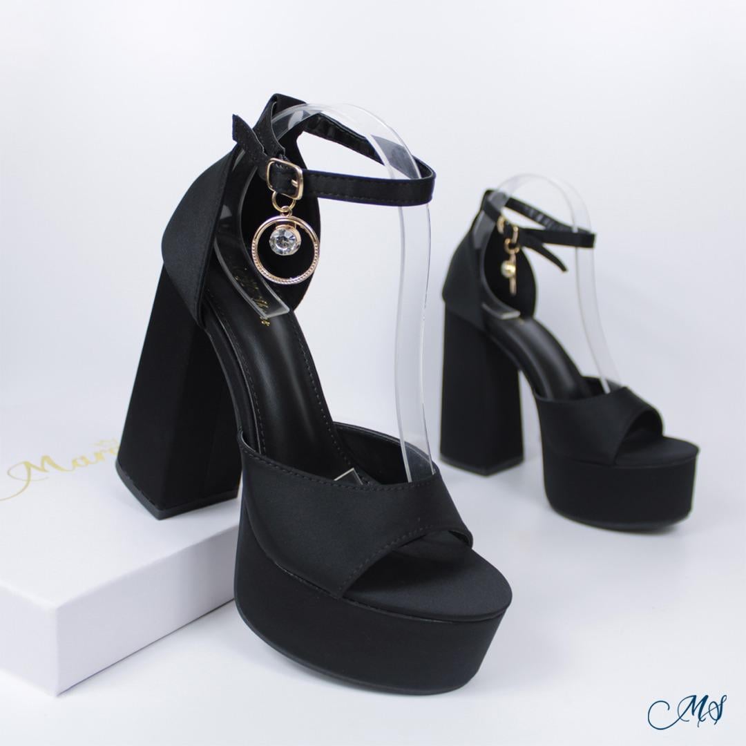 SANDALIAS MUJER MARGLO SHOES NEGRAS ALTAS M41 - 1