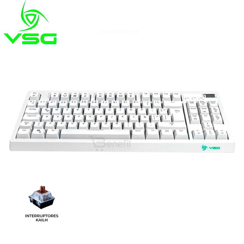 TECLADO VSG GAMING QUASAR SWITCH BROW VG-K387-WHT-BRW - 1