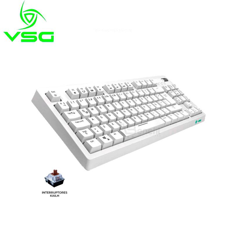 TECLADO VSG GAMING QUASAR SWITCH BROW VG-K387-WHT-BRW - 2
