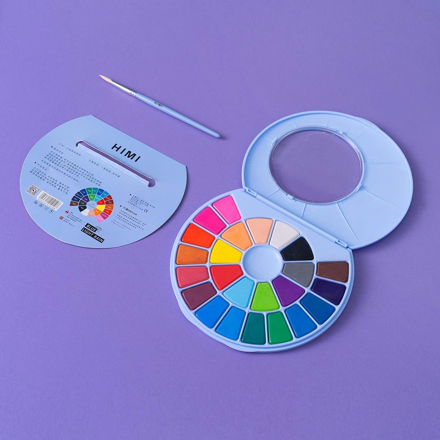 MIYA ACUARELA SÓLIDA - SET 24 COLORES - AZUL - 1