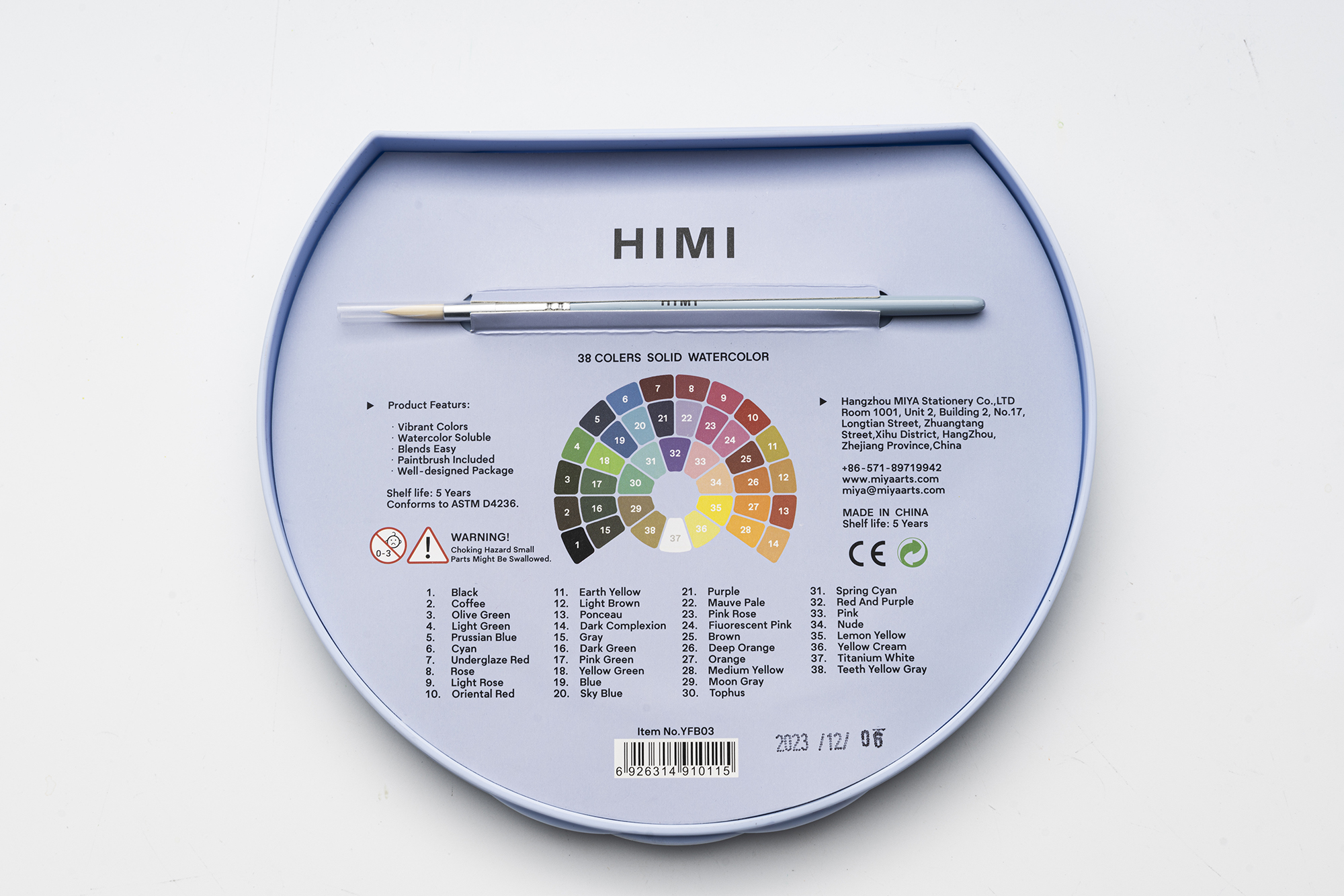MIYA ACUARELA SÓLIDA - SET 38 COLORES - AZUL - 3