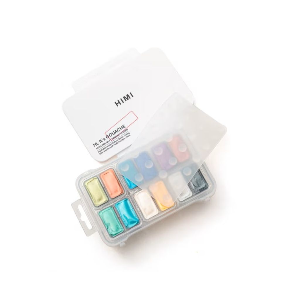 MIYA HIMI GOUACHE TWIN JELLY CUP: SET 12 COLORES ESPECIALES (8 CAMALEÓNICOS Y 4 METÁLICOS) - 1