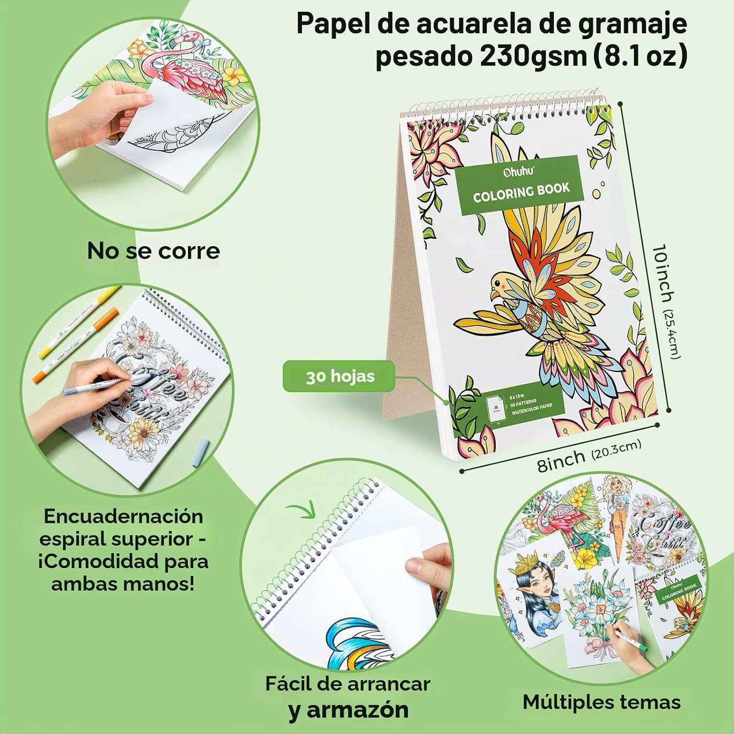 OHUHU PUPE B PAPER-FRIENDLY: SET DE 40 MARCADORES DOBLE PUNTA (PUNTA PINCEL Y PUNTA FINA) + LIBRO PARA COLOREAR - 4