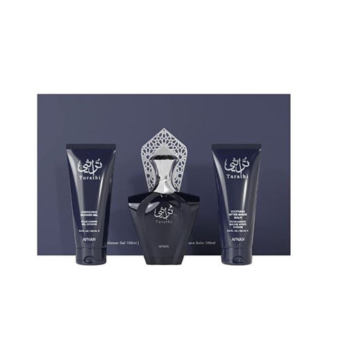 PERFUME SET AFNAN TURATHI PARA HOMBRE ( 3 PC )3.0 OZ EDP SP / 3.4 OZ SG /3.4 OZ ASB - 1