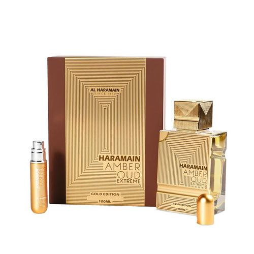 PERFUME AL HARAMAIN AMBER OUD GOLD 999.9 EDITION 3.4 OZ EXTRAIT DE PARFUM+ REFILLABLE ATOMISER - 1