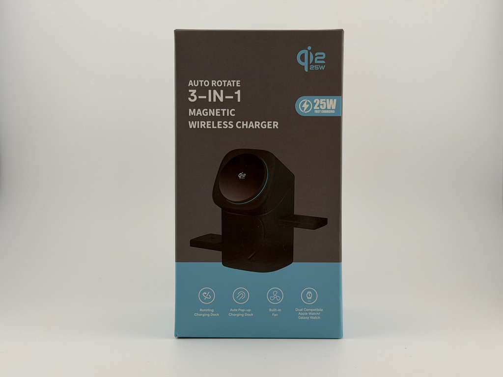 CARGADOR INALÁMBRICO MAGNÉTICO 3 EN 1 AUTO ROTATE 25W QI2 PARA IPHONE, GALAXY Y APPLE WATCH - 1