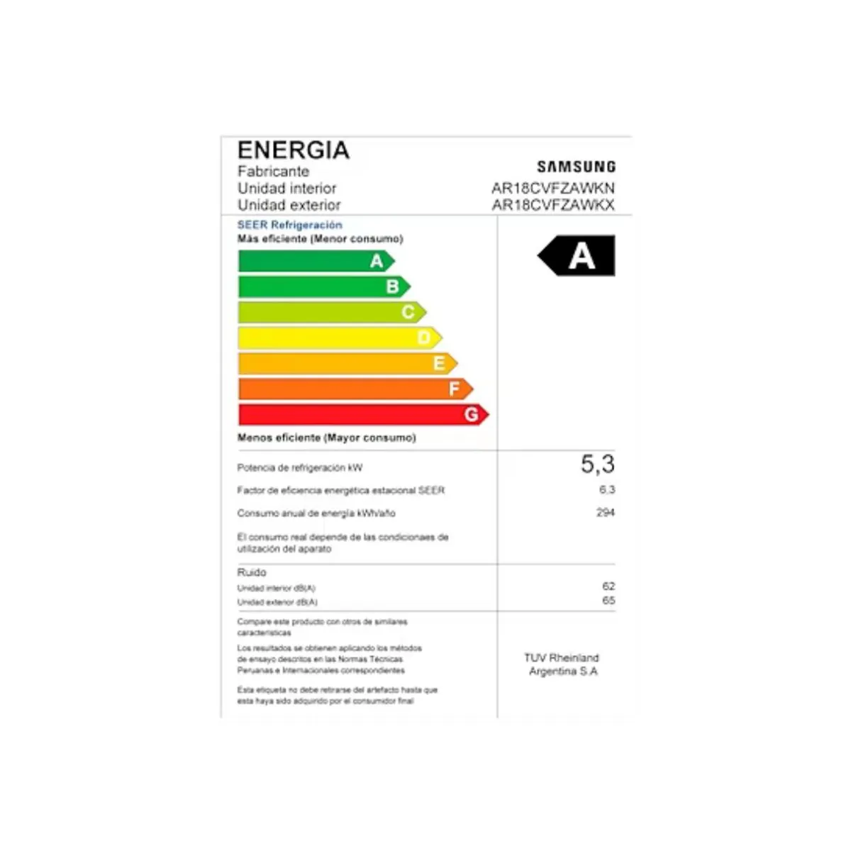 AIRE ACONDICIONADO SPLIT 12,000 BTU/H SAMSUNG INVERTER FRÍO SOLO - 8