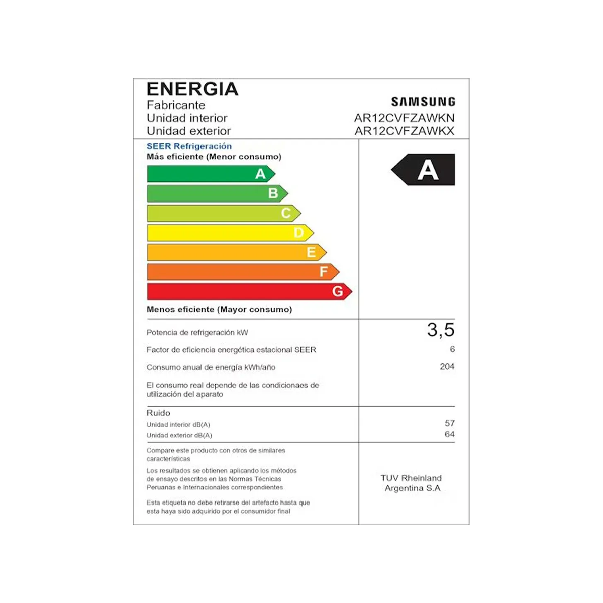 AIRE ACONDICIONADO SPLIT 18,000 BTU/H SAMSUNG INVERTER FRÍO SOLO - 8
