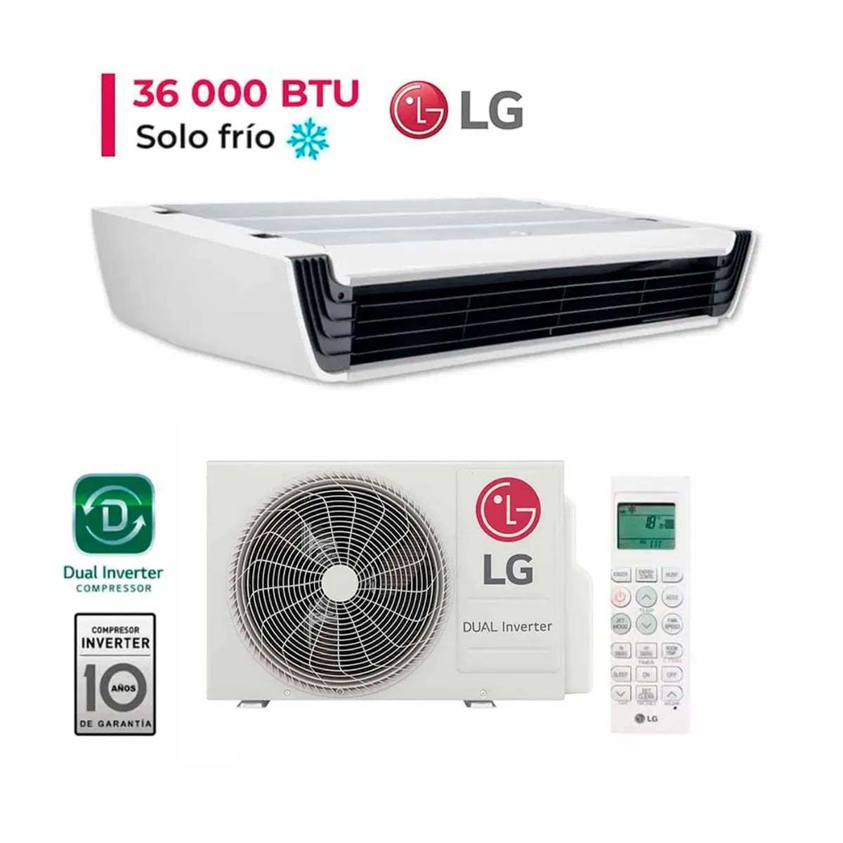 AIRE ACONDICIONADO LG TECHO 36,000 BTU DUAL INVERTER FRÍO SOLO - 1