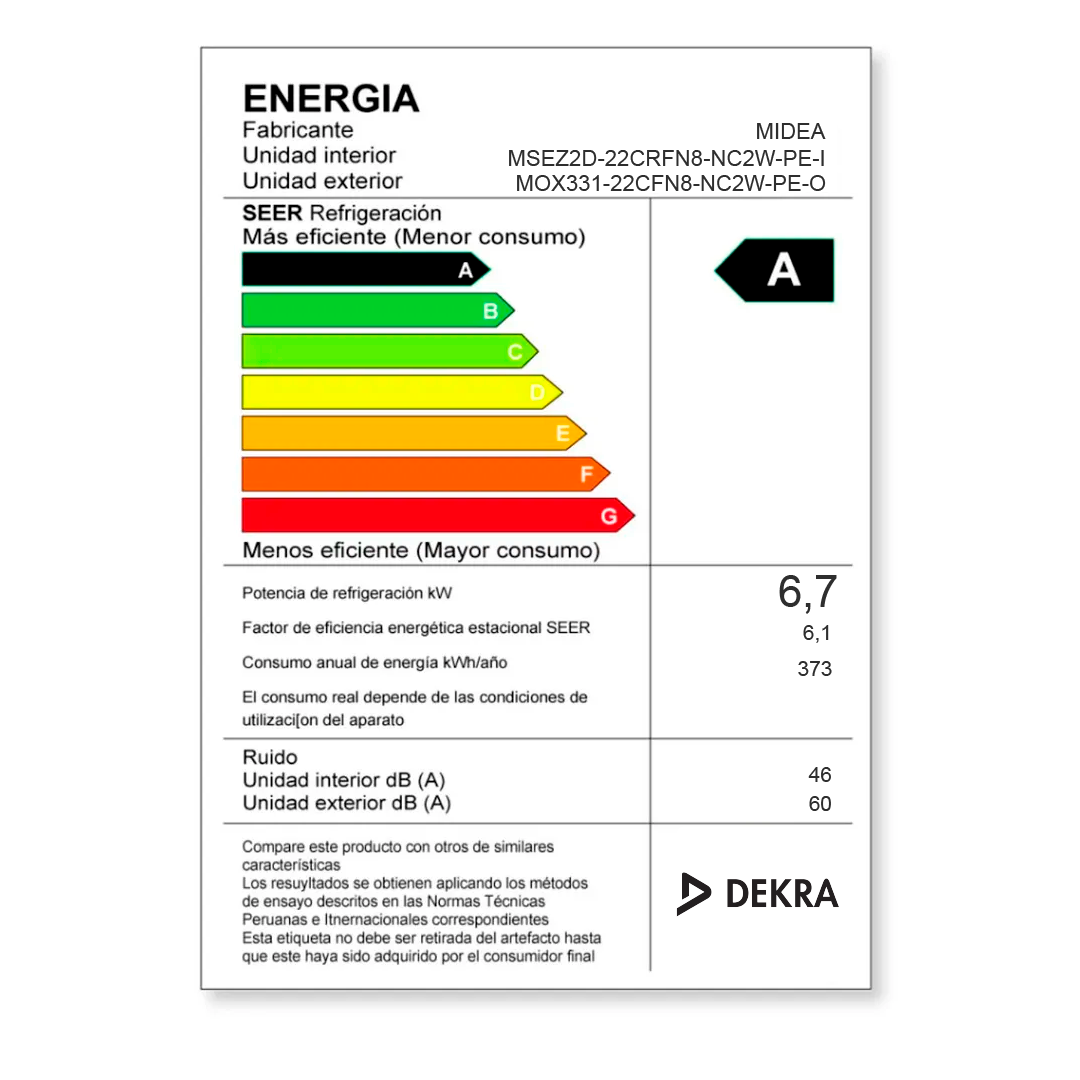 MIDEA AI ECOMASTER PRO 24,000 BTU INVERTER WIFI - FRÍO SOLO - 8