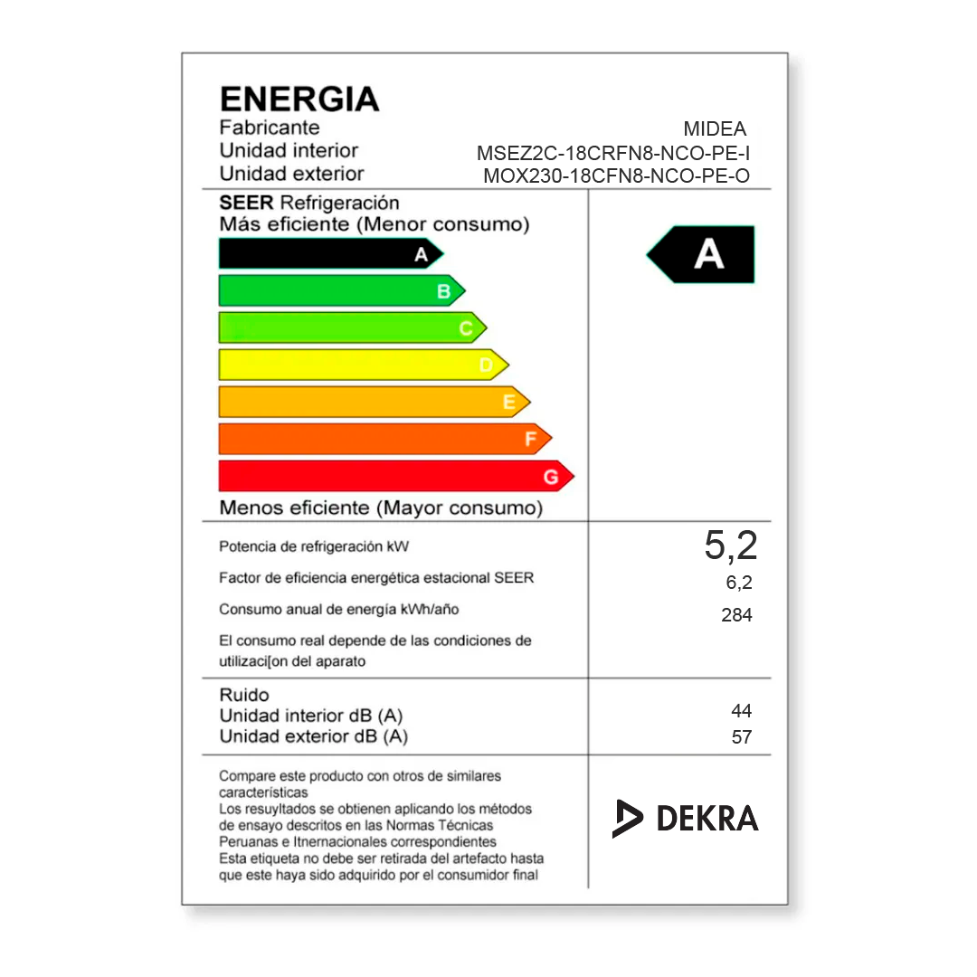 MIDEA AI ECOMASTER PRO 18,000 BTU INVERTER WIFI - FRÍO SOLO - 8
