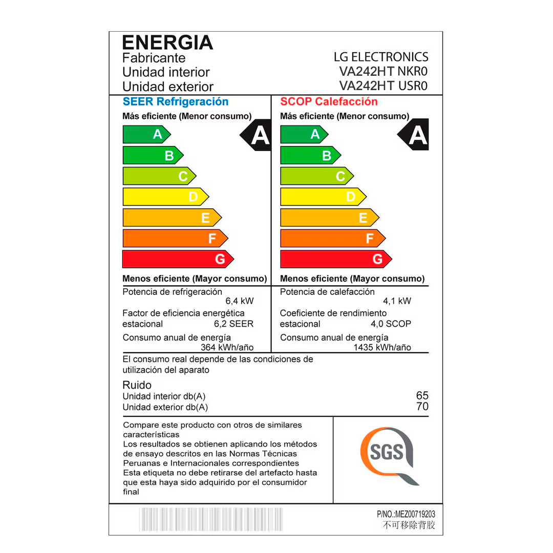 DUALCOOL AIRE ACONDICIONADO INVERTER 24000 BTU FUNCIÓN SOLO FRÍO CALOR CON IA - 8