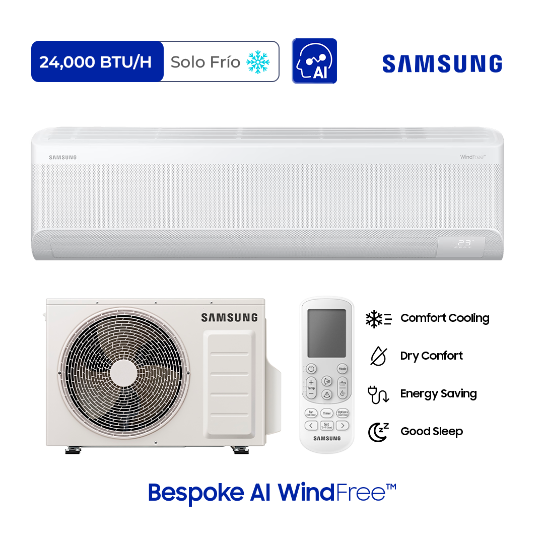 24,000BTU/HR BESPOKE AI WINDFREE™ WALL-MOUNT REFRIGERANTE R32 – FRÍO SOLO - 1