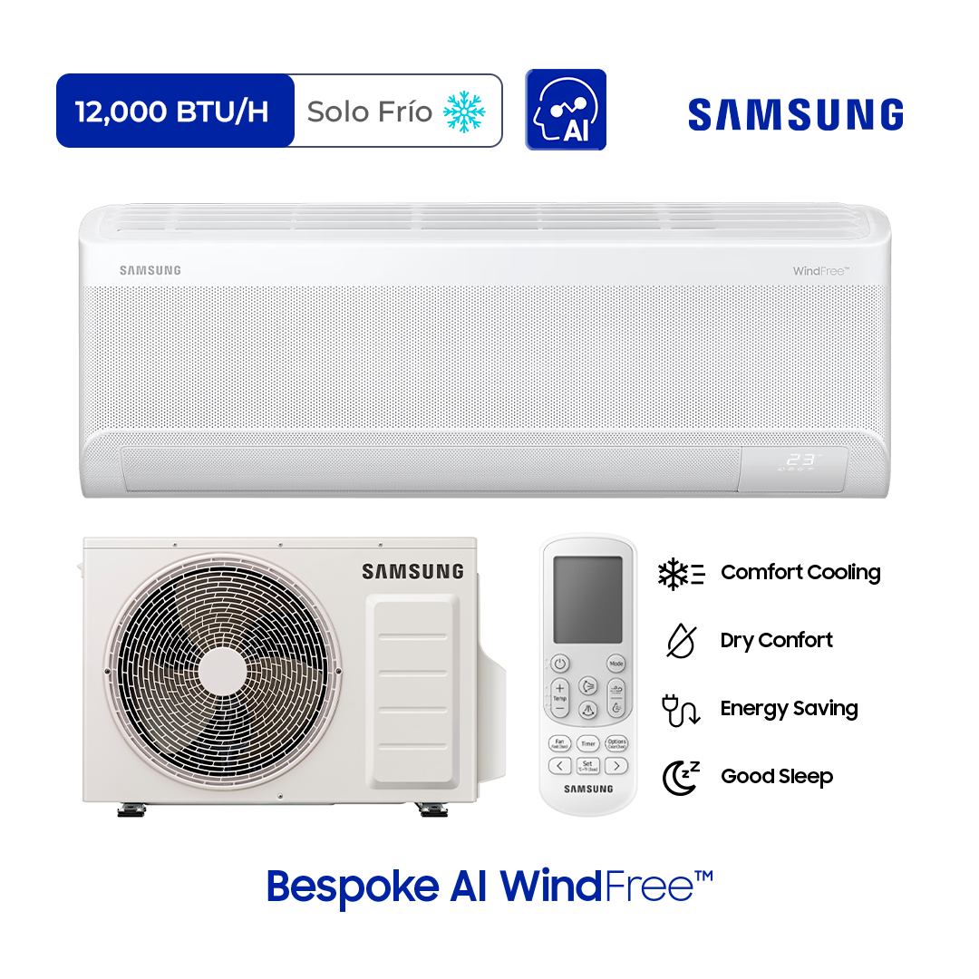 12,000BTU/HR BESPOKE AI WINDFREE™ WALL-MOUNT REFRIGERANTE R32 – FRÍO SOLO - 1