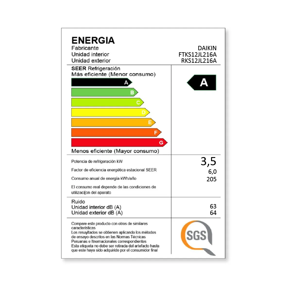 AIRE ACONDICIONADO INVERTER DAIKIN 12000 BTU FRÍO SOLO CON WIFI – SERIE JL - 7