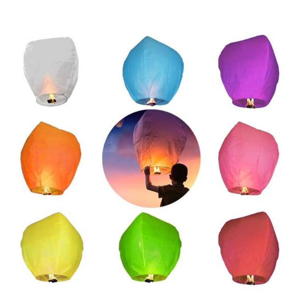 PACK 3 GLOBOS LUMINOSOS DE DESEOS LINTERNA VOLADORA CHINA - 1