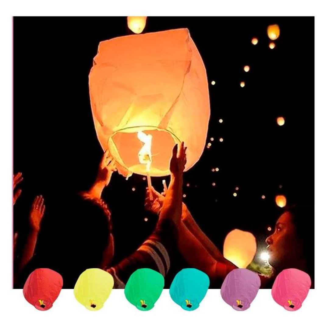 PACK 3 GLOBOS LUMINOSOS DE DESEOS LINTERNA VOLADORA CHINA - 2