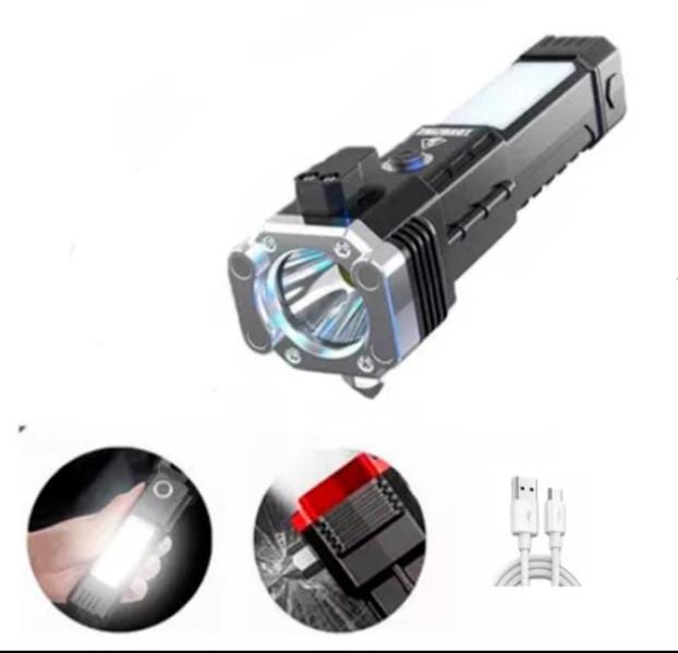LINTERNA LED MULTIFUNCIONAL CON MARTILLO DE SEGURIDAD - 1