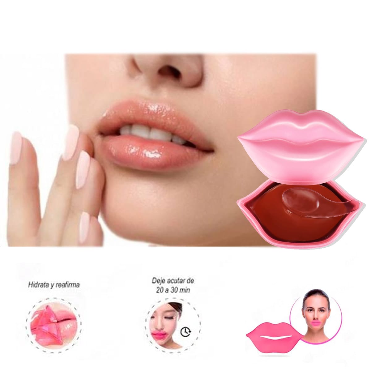 10 MASCARILLAS DE COLÁGENO PARA HIDRATAR LABIOS - 1