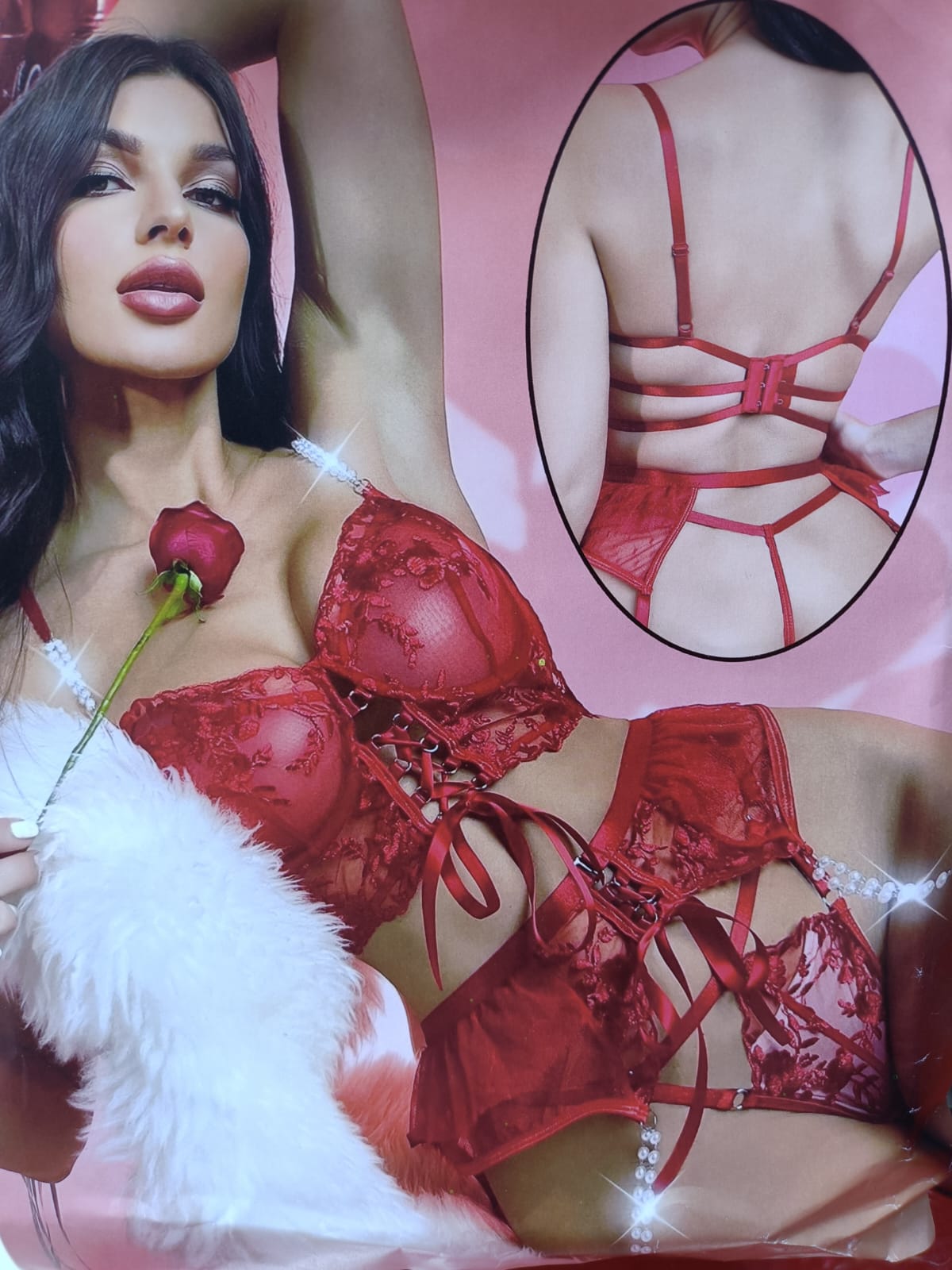 CONJUNTO DE LENCERIA SEXY DE TRES PIEZAS PARA MUJER - 1