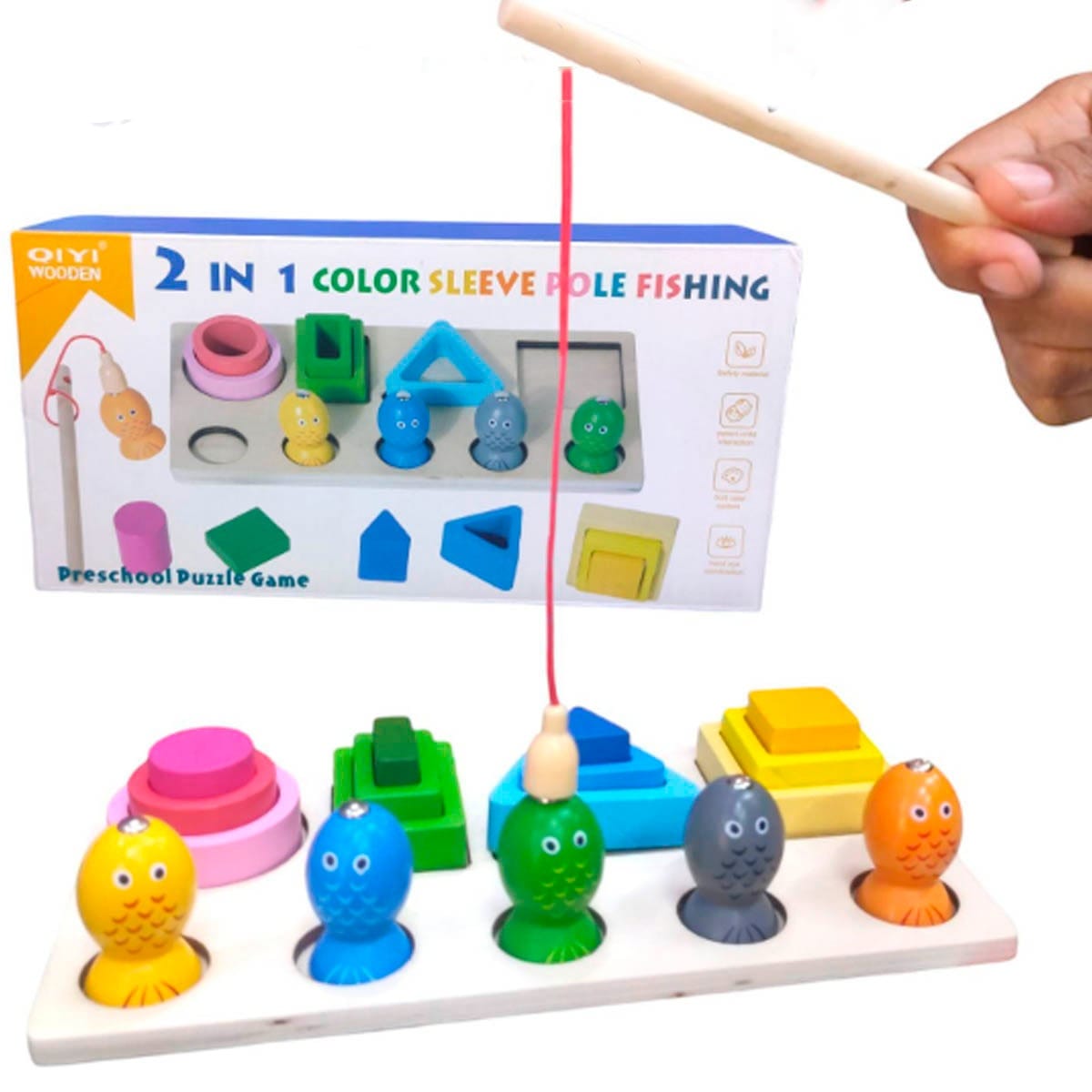 ENCAJE 2 EN 1 GEOMETRICO Y PESCA APILABLE - 1