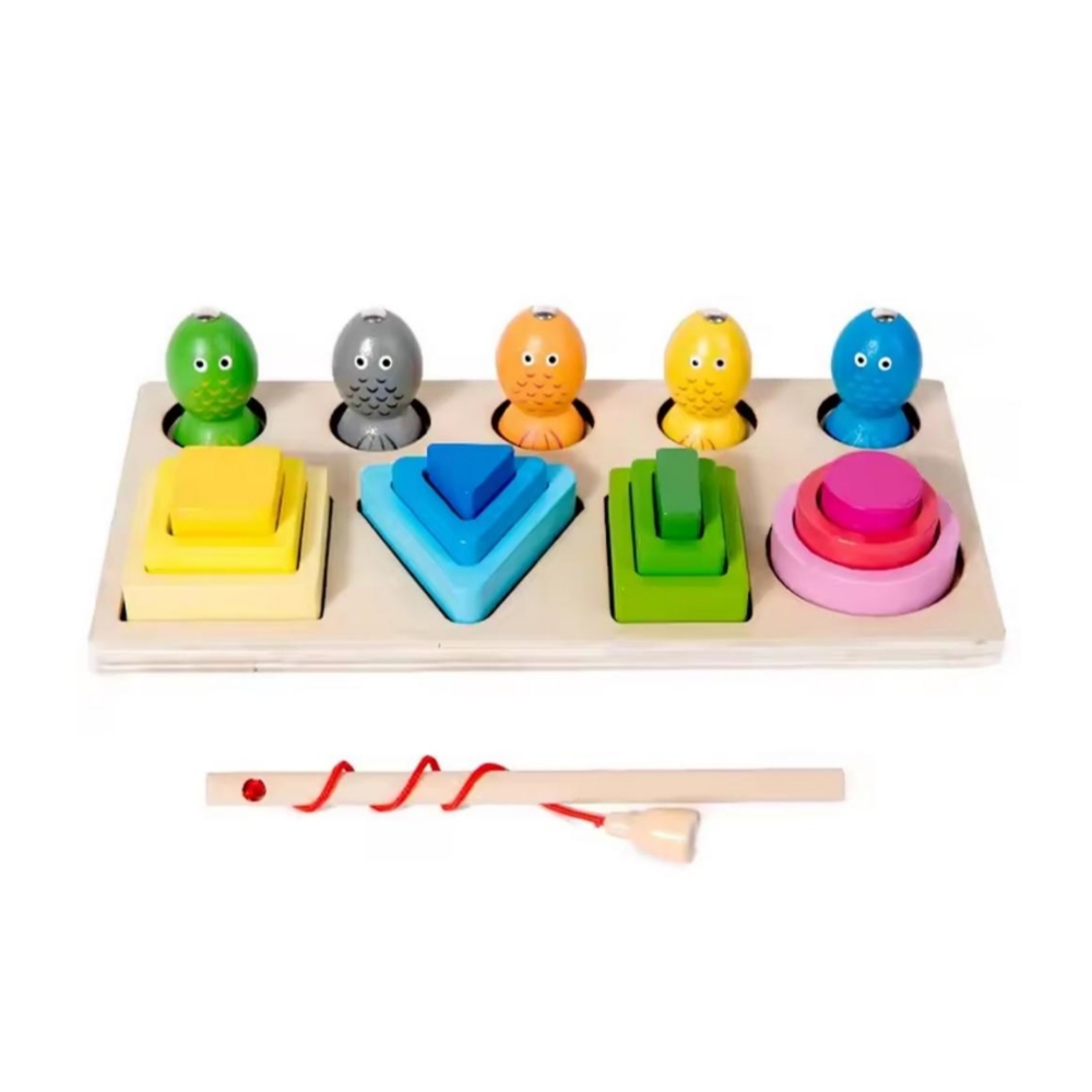DIDÁCTICO MONTESSORI 2 EN 1 DE ENCAJE Y PESCA - 1