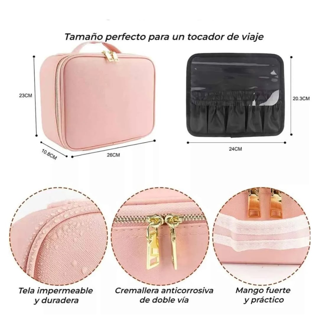 NECESER ORGANIZADOR DE MAQUILLAJE CON ESPEJO LUZ LED - 2