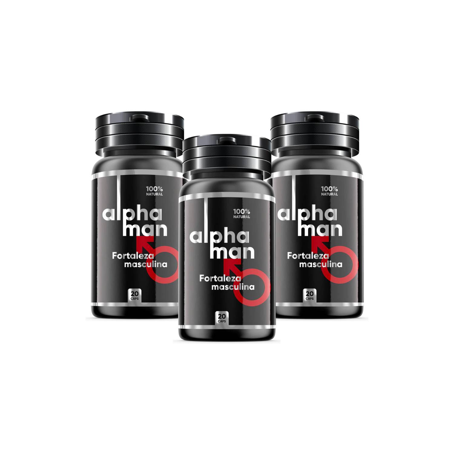 ALPHAMAN - PACK X3 - 100%NATURAL -  AUMENTA TU POTENCIA - 3