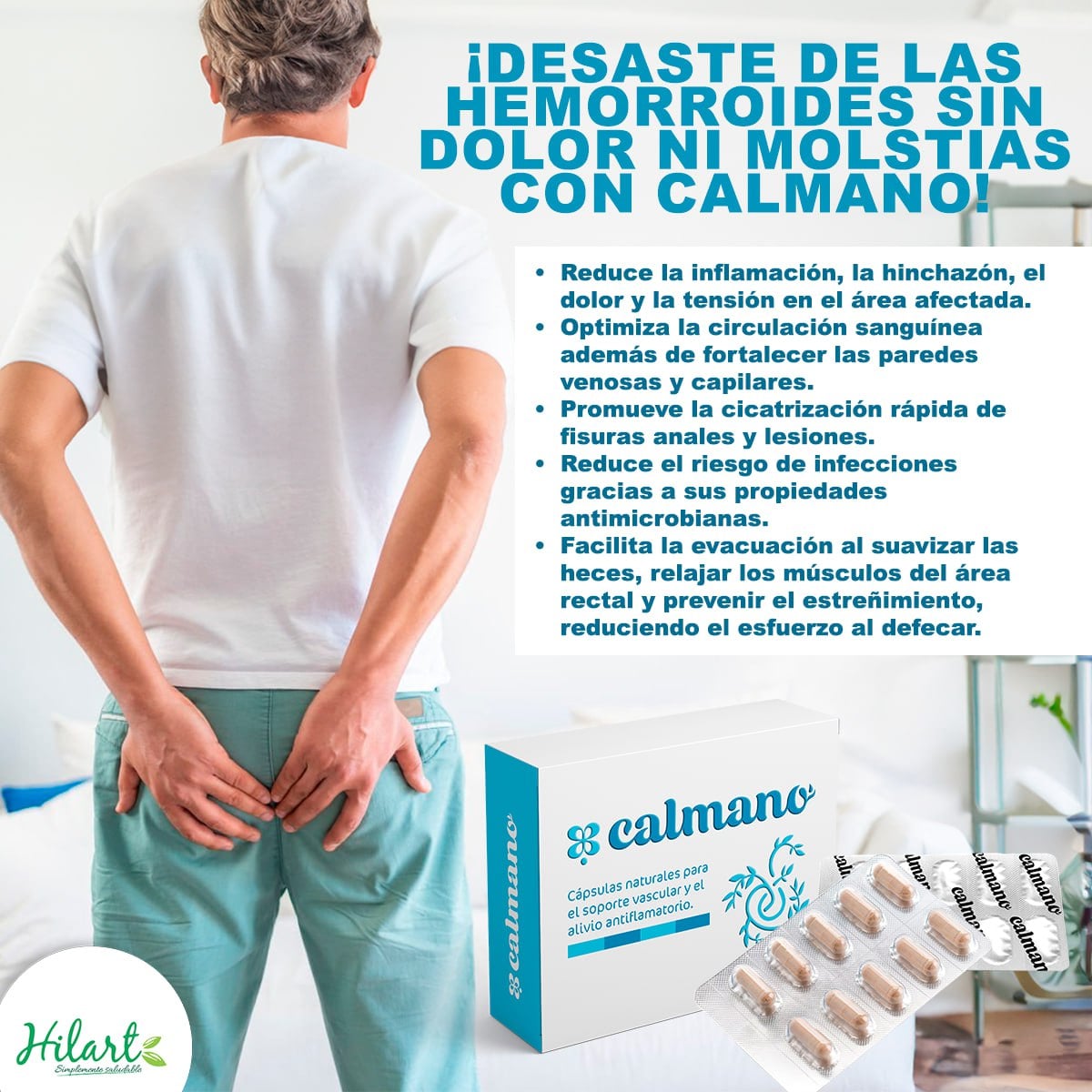 CALMANO CAPSULAS - COMBATE VARICES Y HEMORROIDES - 2