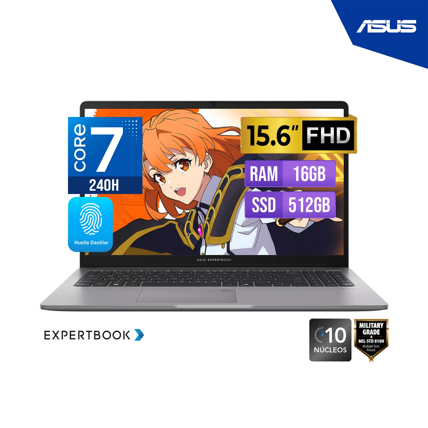 LAPTOP ASUS EXPERTBOOK  15.6' FHD IPS 16GB DDR5 512GB SSD - 1