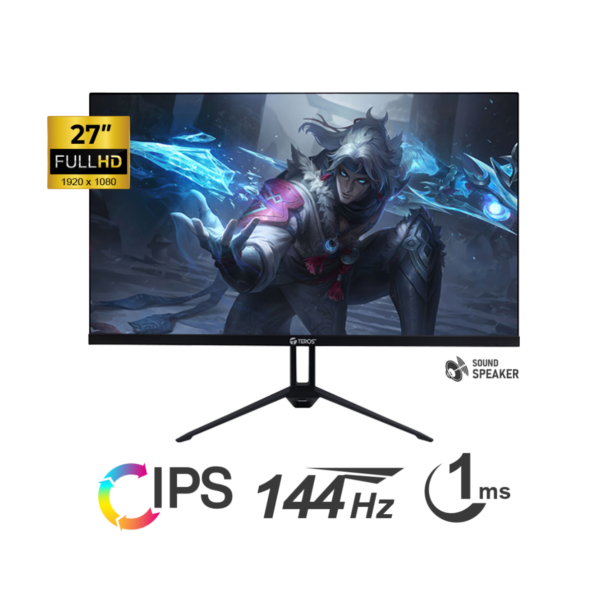 MONITOR PLANO TEROS TE-2714S 27' FHD IPS 144HZ 1MS HDMI DP, SPEAKERS - 1