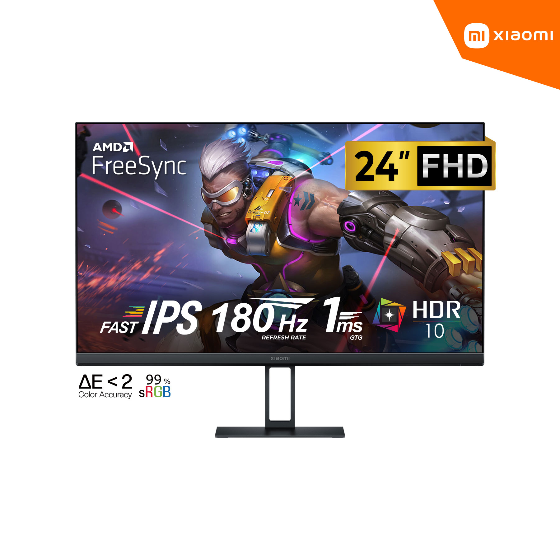 MONITOR XIAOMI G24I 24' FHD FASTIPS 1920X1080 180HZ 1MS 99%SRGB AMD RADEON FREESYNC - 1