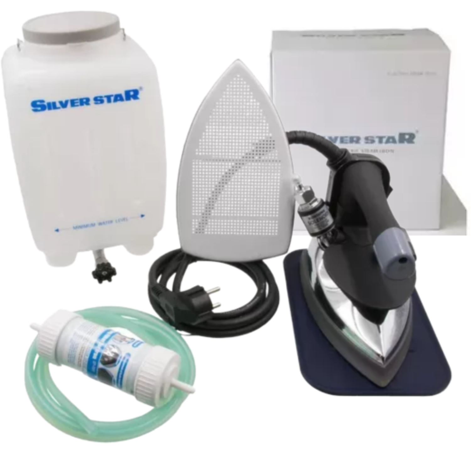 PLANCHA A VAPOR 1300W ES-300L INDUSTRIAL SILVER STAR PESADA CON 3 ZAPATAS MÁS 1 FILTRO DE AGUA SUPER KIT - 2