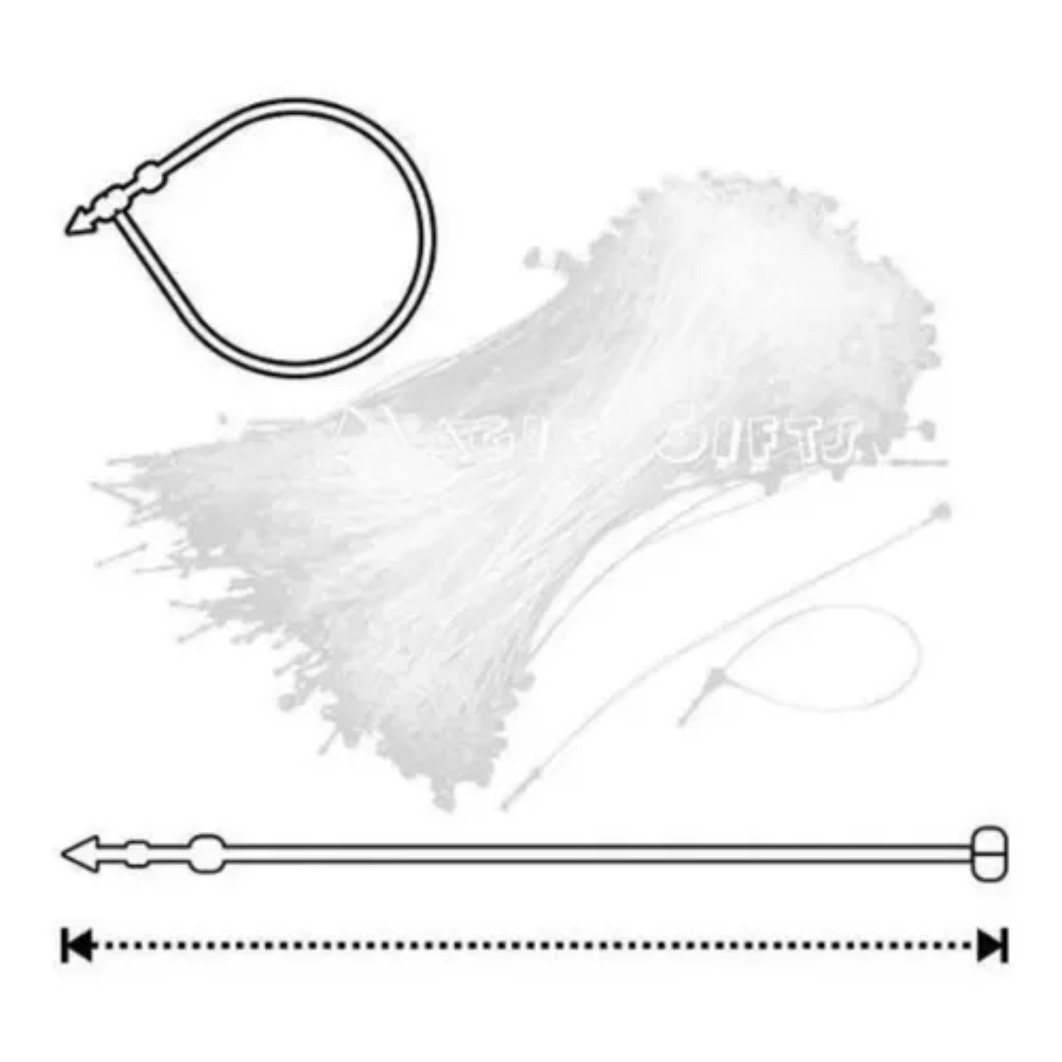 5000 PRECINTOS PLÁSTICOS MANUALES, CINCHOS DE SEGURIDAD DE PLÁSTICO LOOP PINS, IDEAL PARA COLOCAR EN ETIQUETAS HANG TAG - 1
