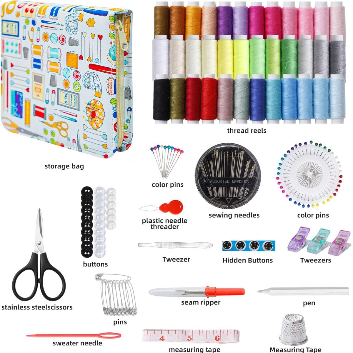 KIT DE COSTURA HILO TUBINO MÁS DE 160 ACCESORIOS DE COSTURA - 4